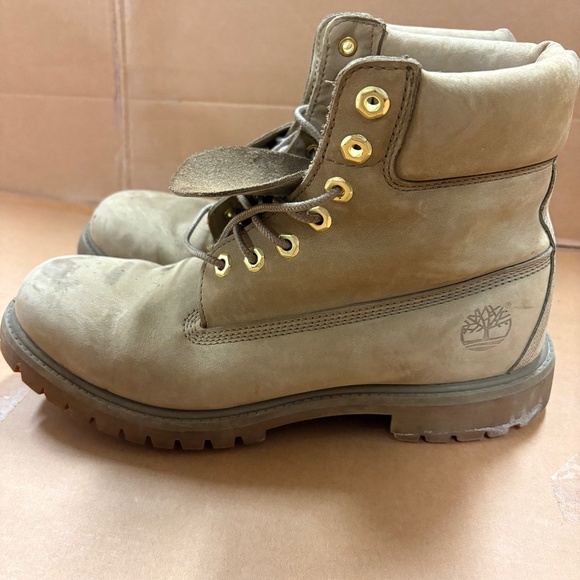 Timberland Premium 6” Waterproof Boot Men's Shoes Dark Beige Brown 10 - Picture 1 of 4